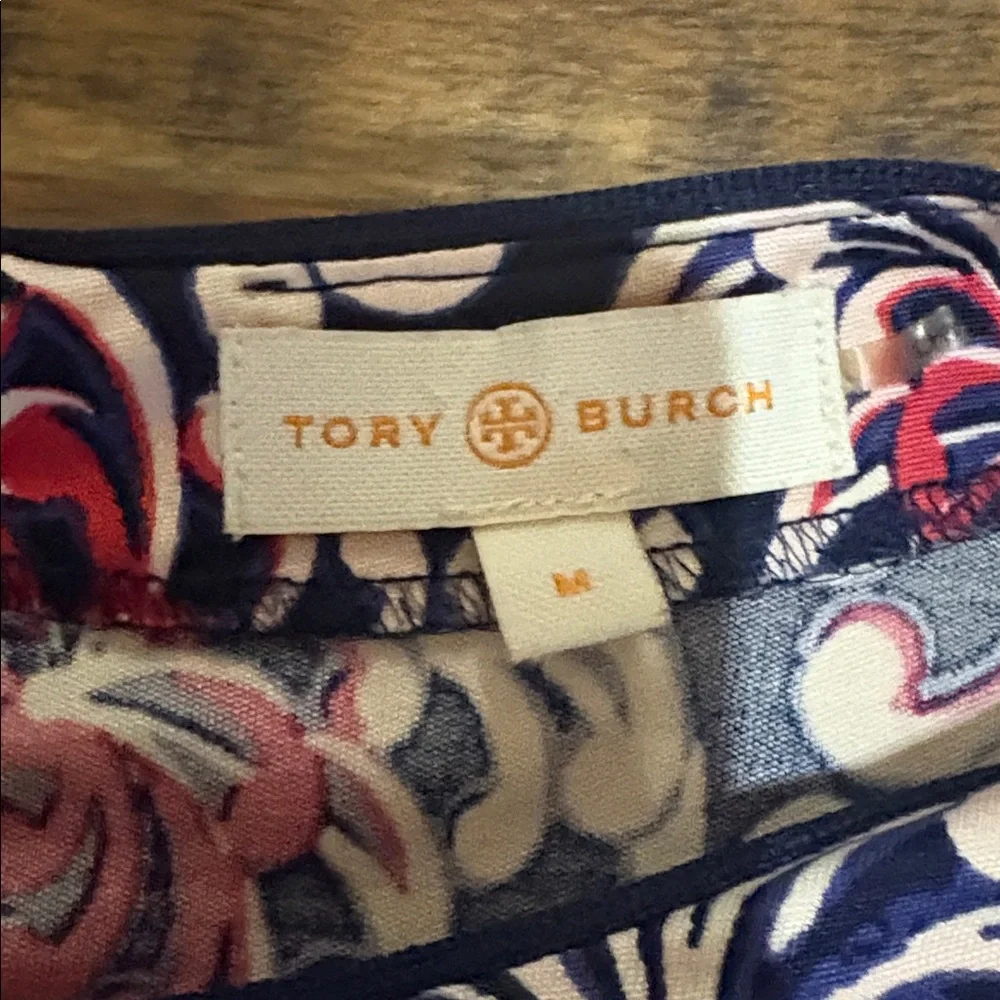 Tory Burch Damask Print Navy/pink silk dress‎